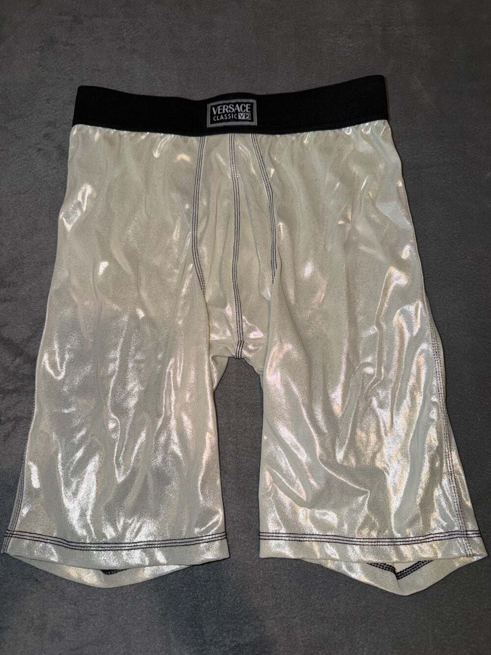 Versace Classic V2 Metallic Silver Boxer Briefs Size Large